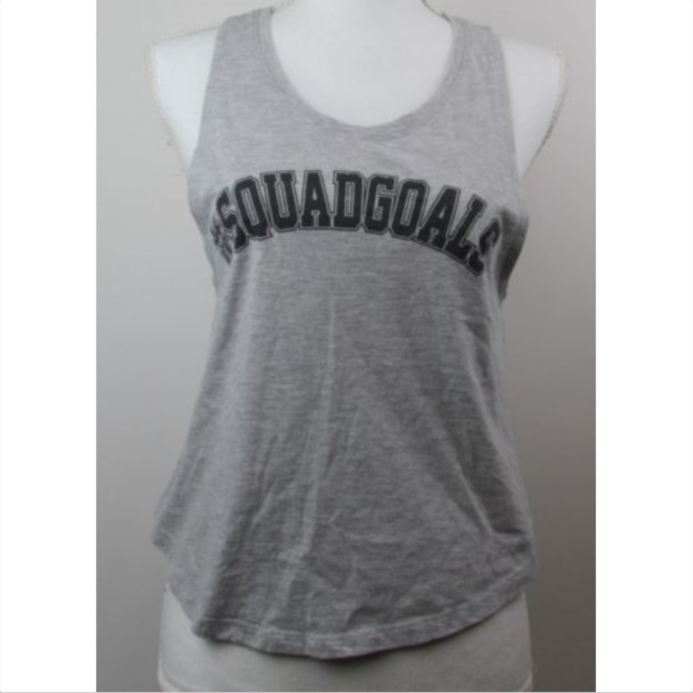 Popular Basics #Squadgoals Crop Top Gray Size M